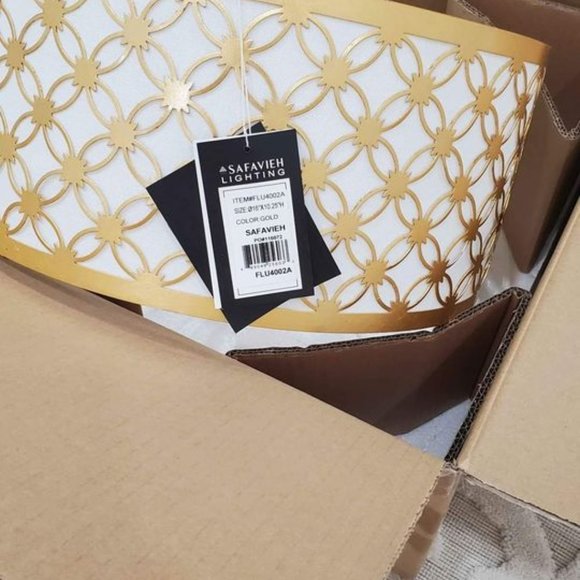 16" Inch Gold Semi Flush Mount Light Fixture By House Of Hamptons - New In Box - Picture 5 of 6